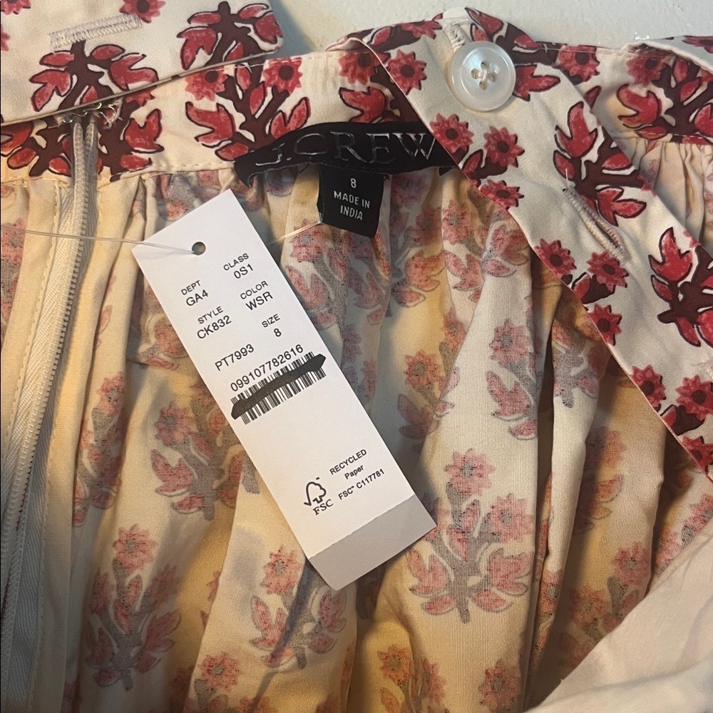 NWT J. Crew Embroidered apron dress in block print - Picture 8 of 8